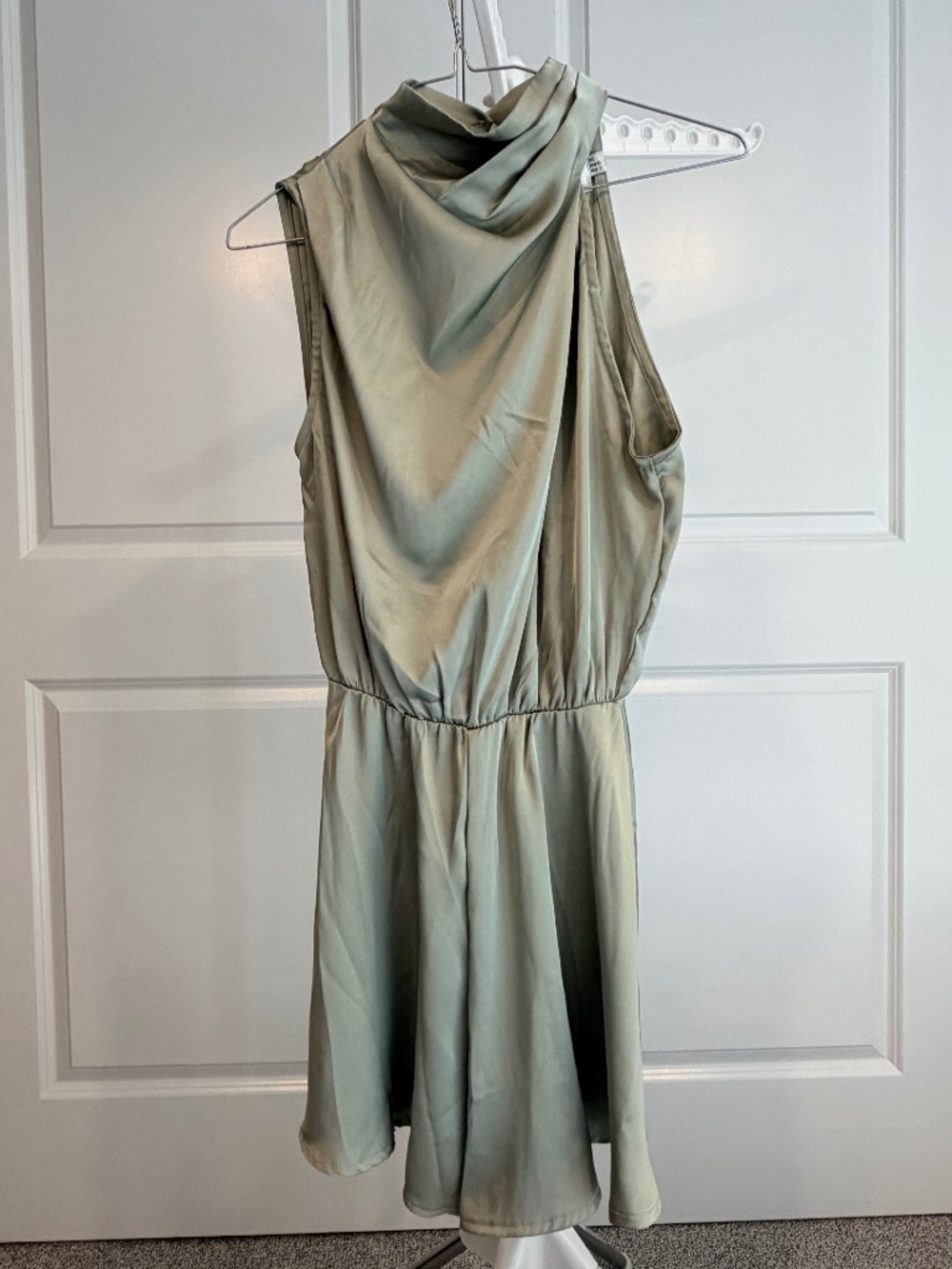 Sage Green Silk Romper